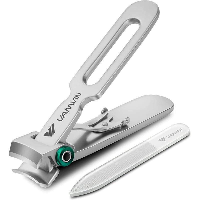 VANWIN Nail Clippers for Thick Nails, 16mm Wide Jaw Opening Oversized Toenail Clippers Cutter with Sharp Curved Blade and Nail File, Heavy Duty Stainless Steel Fingernail Clippers for Seniors Elderly - Image 1